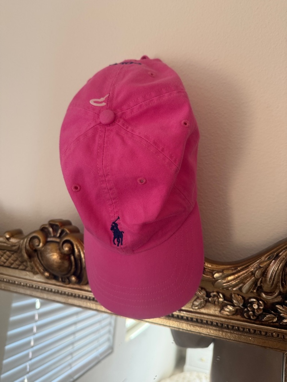 Ralph Lauren Bright Pink Polo Cap with Navy Logo